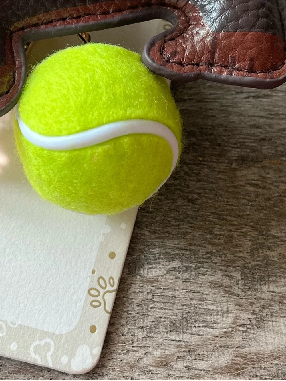 Piper K Brown Dachshund and Tennis Ball Bag Charm